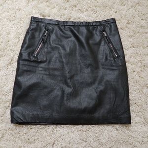 Faux lather skirt